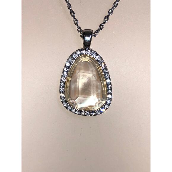 CHLOE + ISABEL multi-layer organic stone pavé pendant necklace - N108 - Picture 4 of 5